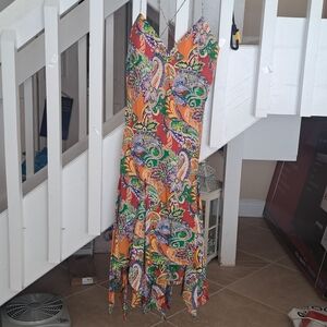 Ralph Lauren Blue Label  Silk Paisley slip dress sz8 EUC